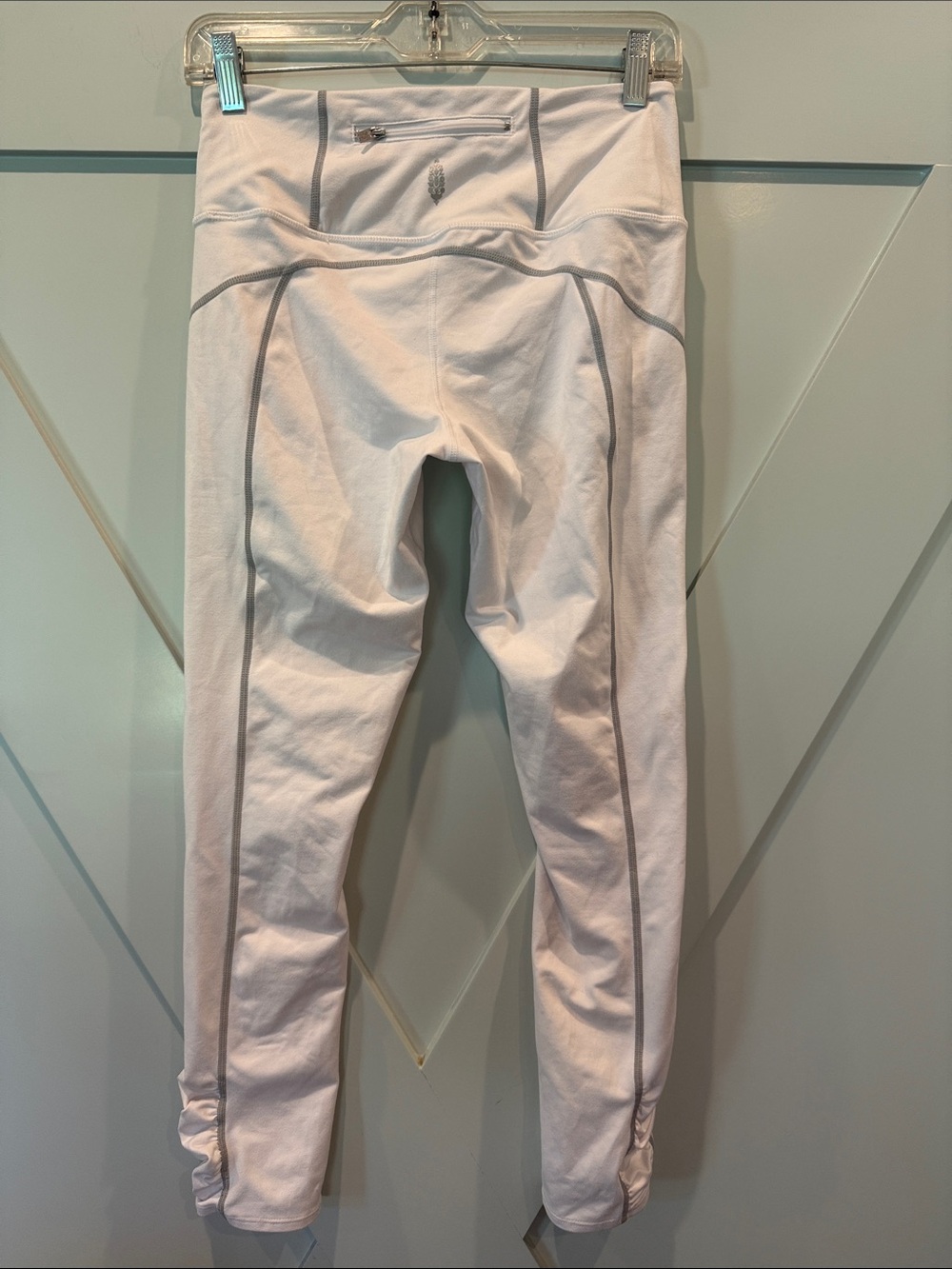 FP Movement by Free People White Leggings with Gray Piping